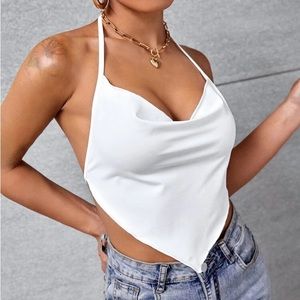 Tie Back Backless Halter Top